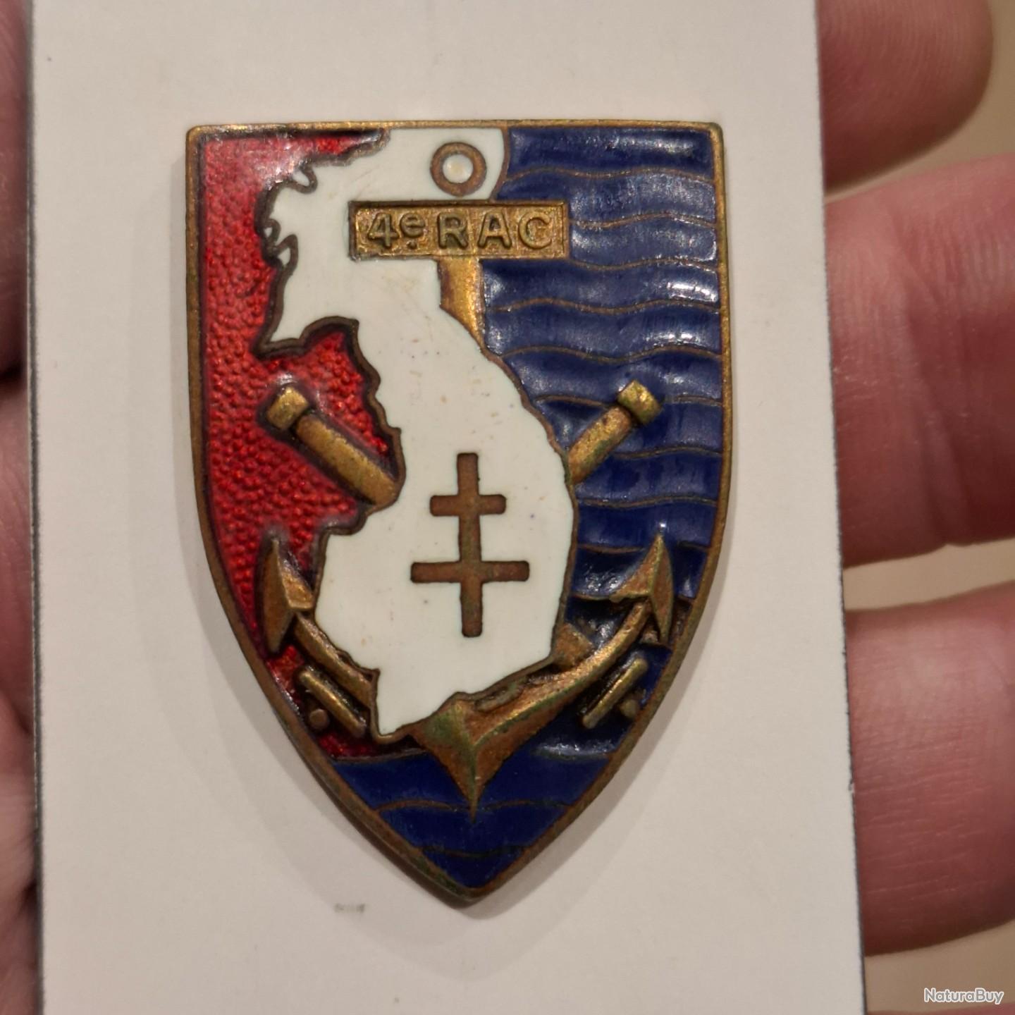 INSIGNE 4 RAC ( REGIMENT ARTILLERIE COLONIALE ) PERIODE INDOCHINE ...