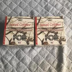 LIVRAISON OFFERTE  50 cartouches,  2 x 25 cartouche  fob sweet copper 1  pb 2 et 1 pl 4  34g  cal 12