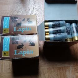 lot de 3 boites de 25 cartouches cal 12/67 chargees a croisillon