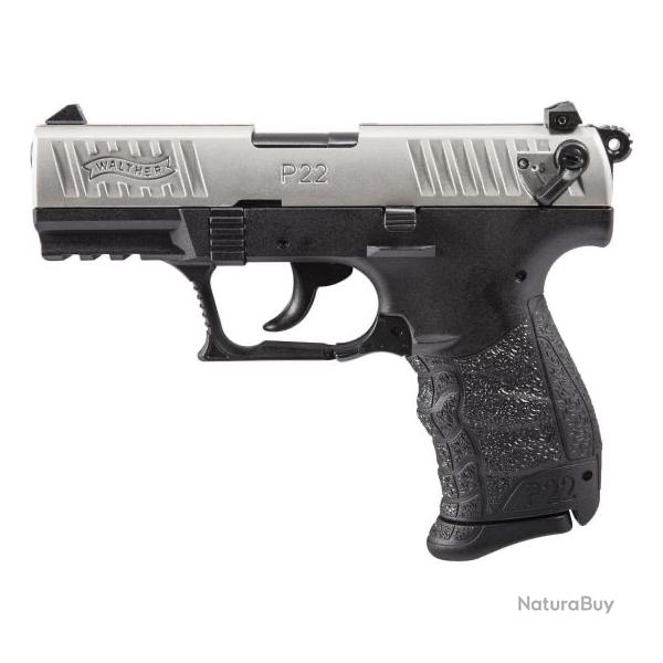 Pistolet WALTHER P22Q NICKEL Cal 22 LR 10 coups