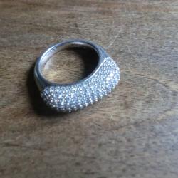 bague esprit argent 925 rang  pav&eacute; &eacute;clat brillant