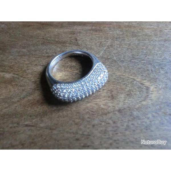 bague esprit argent 925 rang  pav� �clat brillant