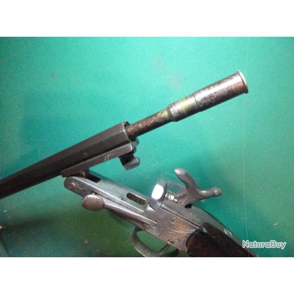 Carabine un canon calibre mais deux calibre 14mm et 36 broche et percussion