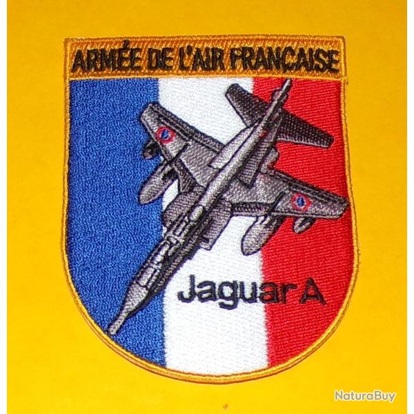 TISSU PATCH :� ARMEE DE L'AIR FRANCAISE , JAGUAR��A��, DIAMETRE 9�CM , BON ETAT VOIR PHOTO . POUR TO