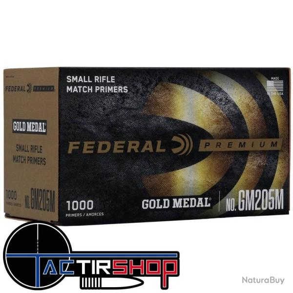 1000 Amorces Federal Gold Medal Small Rifle GM205M