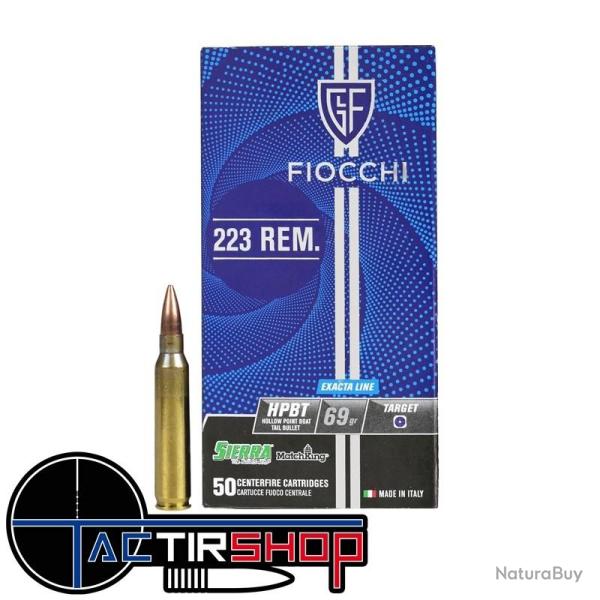 Munitions FIOCCHI cal.223 Rem Sierra HPBT 69gr boite de 50