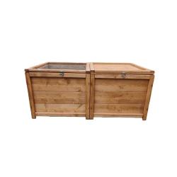 Abris poussins en bois 2 compartiments 83 x 49 x 36 cm