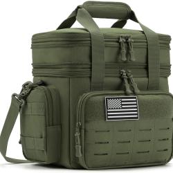 Bo&icirc;te Repas Tactique Isotherme Extensible Glaci&egrave;re &Eacute;tanche Haute R&eacute;sistance Travail& Outdoor Vert