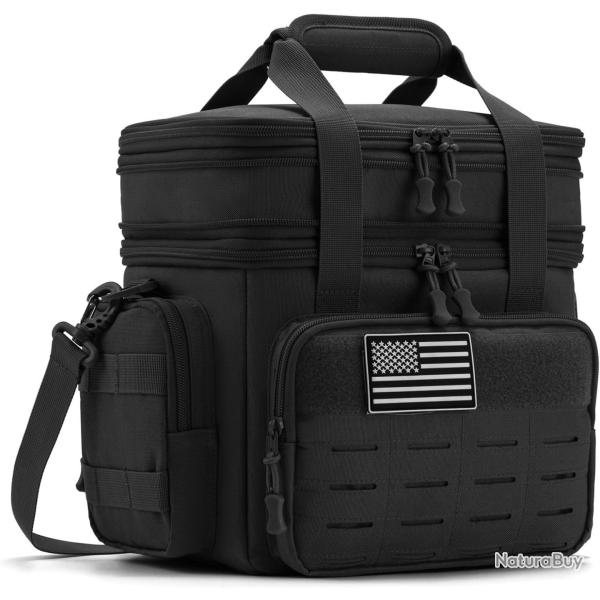 Bo�te Repas Tactique Isotherme Extensible Glaci�re �tanche Haute R�sistance Travail& Outdoor Noir