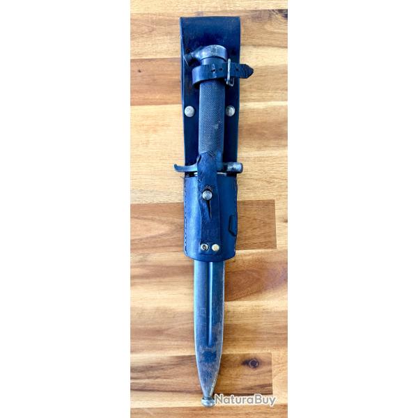 Ba�onnette su�doise Mauser M1896 - EJ AB Eskilstuna - Avec fourreau + porte-fourreau cuir