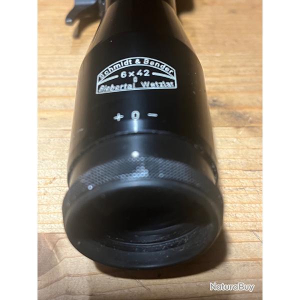 Lunette Schmidt&Bender 6 42 avec montage amovible pour rail picatinny
