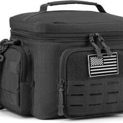 Bo&icirc;te Repas Tactique Isotherme Extensible Glaci&egrave;re &Eacute;tanche13L R&eacute;sistance Travail& Outdoor Noir