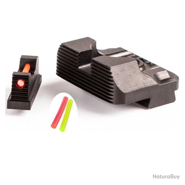 Hausse et Guidon Acier Fibre Optique Glock | TXC ARMEMENT