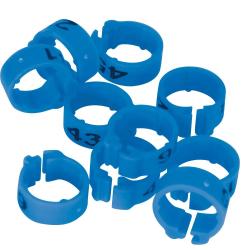 Bagues Sp&eacute;cial Pigeon Marquage Laser Ind&eacute;l&eacute;bile num&eacute;rot&eacute;es 26-50 bleu