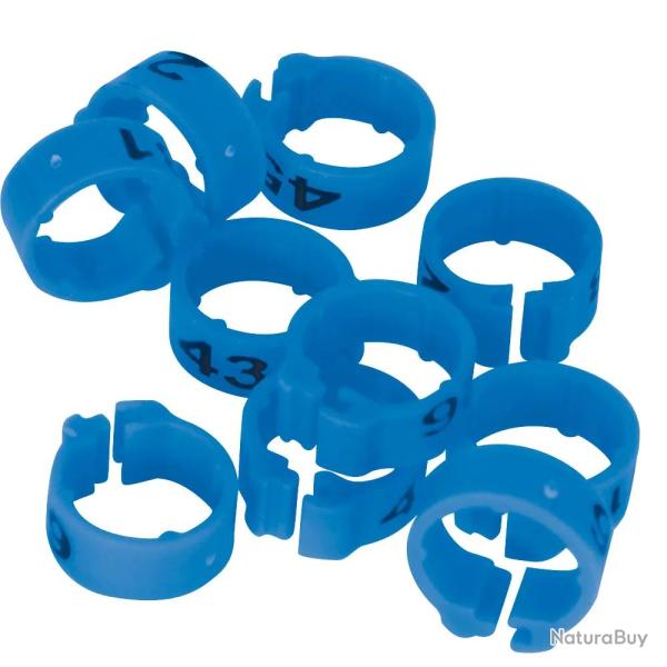 Bagues Sp�cial Pigeon Marquage Laser Ind�l�bile num�rot�es 26-50 bleu