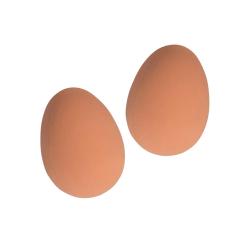 Lot de 2 oeufs factices OLBA en caoutchouc brun pour poules