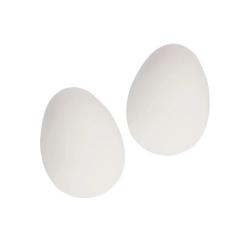Lot de 2 oeufs factices caoutchouc cr&egrave;me