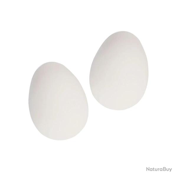 Lot de 2 oeufs factices caoutchouc cr�me
