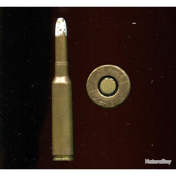 6.5 x 55 MAUSER-KRAG Mle 1894 - balle cuivre pointe blanche  - marquage : Amf / /  24 / /
