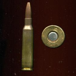 6.5 x 55 MAUSER-KRAG Mle 1894 - balle cuivre pointe creuse precision SNIPER - marquage : Couronne RA