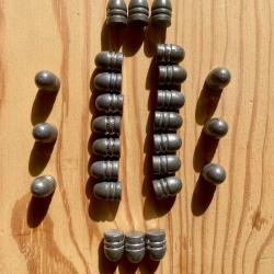 100 balles ogivales en plomb calibre 36 diam&egrave;tre 375 de 130 grains