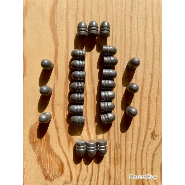100 balles ogivales en plomb calibre 36 diam�tre 375 de 130 grains