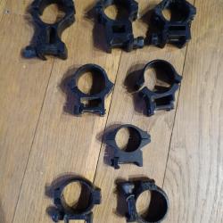 Lot 8 diff&eacute;rents supports colliers de montage lunette de tir de