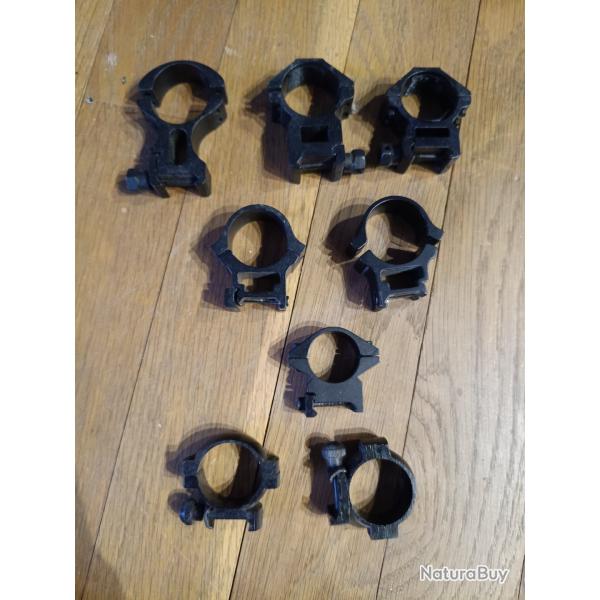 Lot 8 diff�rents supports colliers de montage lunette de tir de