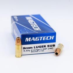 Cartouches Magtech 9x19 FMJ 115 gr / 7,45 g x 50