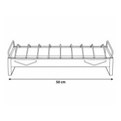 Mangeoire m&eacute;tal poussins 50 cm &agrave; barrettes avec couvercle