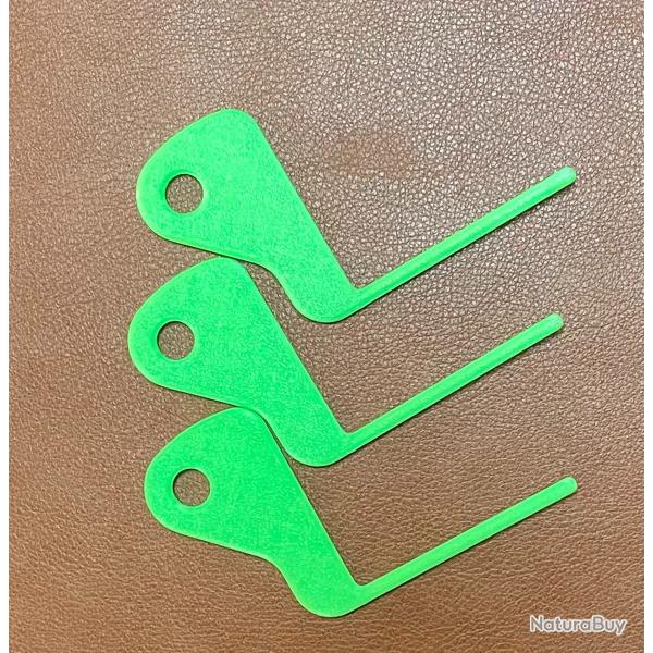 Lot de 3 Drapeau de chambre vide VERT  - .22 � .45 - 1 pi�ce mod�le PRO A1 PISTOLET
