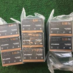 Lot de 160 munitions calibre 5,56x45 ATS Ammo FMJ X Force 55grs / 3,6g