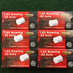 Lot de 300 munitions GECO Calibre 7,65 Browning / .32 Auto en FMJ 73grs / 4,75g