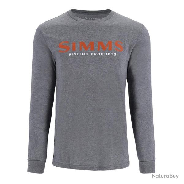 Tee shirt SIMMS Logo Shirt LS Athletic Heather