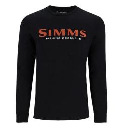 Tee shirt SIMMS Logo Shirt LS Jet Black