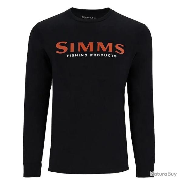 Tee shirt SIMMS Logo Shirt LS Jet Black