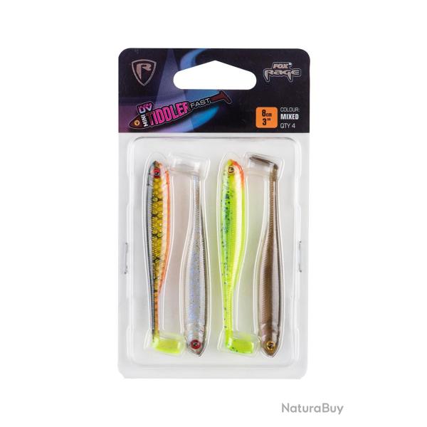Pack Fox Rage Mini Tiddler Mixed Colour 8cm 8cm Par 4 Multicolore