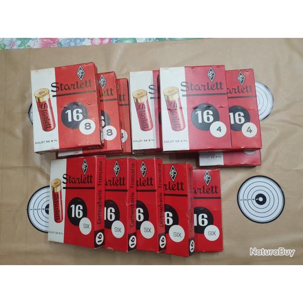 cartouches calibre 16 marque STARLETT plomb 4, 6, 8. excellent �tat