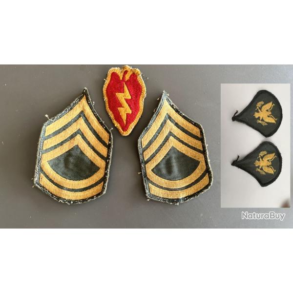 Lot 5 patchs US Army - Sergeant First Class + 25th Infantry Division