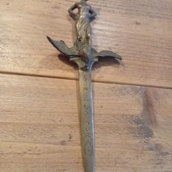 E.Leli&egrave;vre magnifique ouvre lettres patriotique Bronze massif dor&eacute; art nouveau