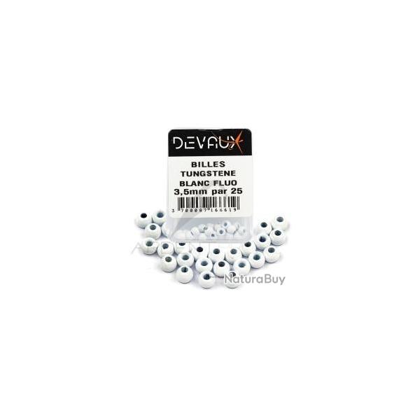 BILLES TUNGSTENE - BLANC FLUO - DEVAUX - 2MM (25 pi�ces)