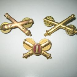 US Collars bage Artillery - WW2 - Lot de 3 Insignes