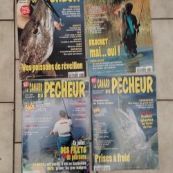 4 MAGAZINES LE CANARD DU PECHEUR N&deg; 56 61 63 67 ANNEES 1998/1999