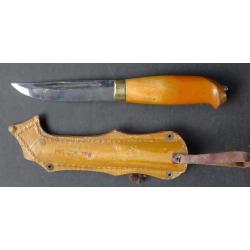 COUTEAU PUUKKO ANCIEN RARE "LISAKKI JARVENPAA" MADE IN FINLAND 1930 + ETUI