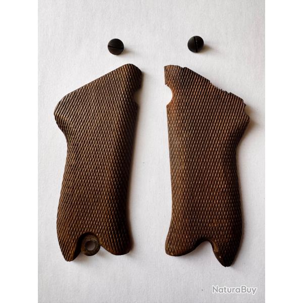 Plaquettes Luger P08 Droite et gauche avec 2 vis (origine) - WW1 - bois