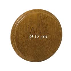 Ecusson en ch&ecirc;ne pour gr&egrave;s et d&eacute;fenses de sanglier Diam.17 cm