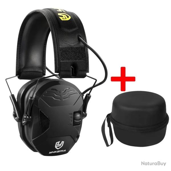 Casque Antibruit Tactique �lectronique Chasse R�duction Bruit NRR 23 dB + �tuit Transport Noir