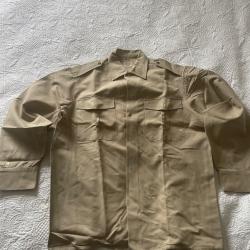 Chemise militaire sable p&eacute;riode Indo/Alg&eacute;rie