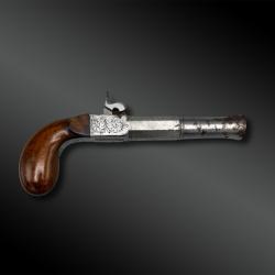 PISTOLET &agrave; coffre - Europe - XIX&egrave;me si&egrave;cle