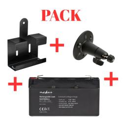 Pack d'alimentation et montage Burrel - Batterie 6V, support mural et porte-batterie